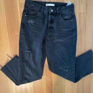 Zara Black Ankle Cropped Jeans